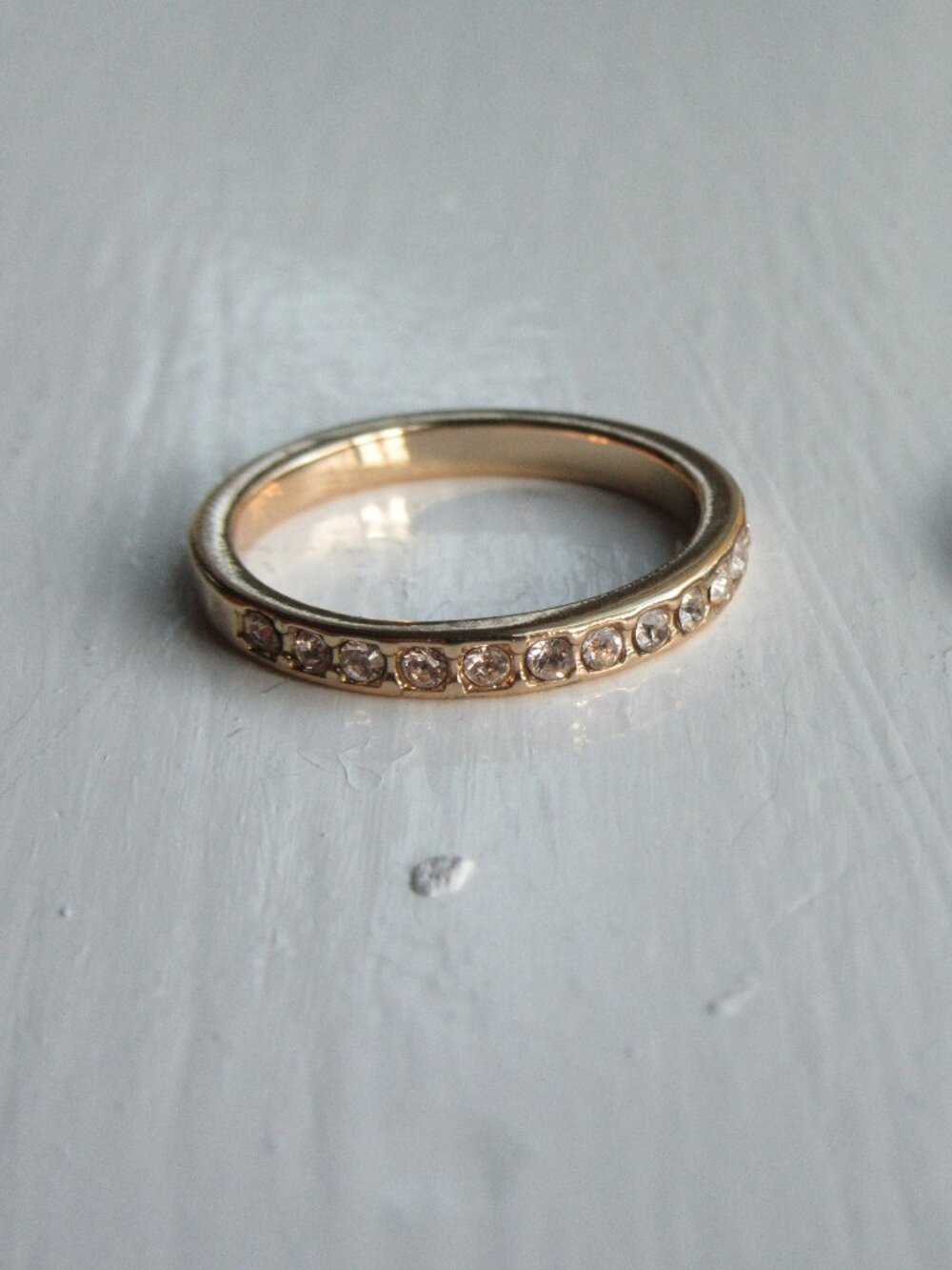costume gold ring with crystals